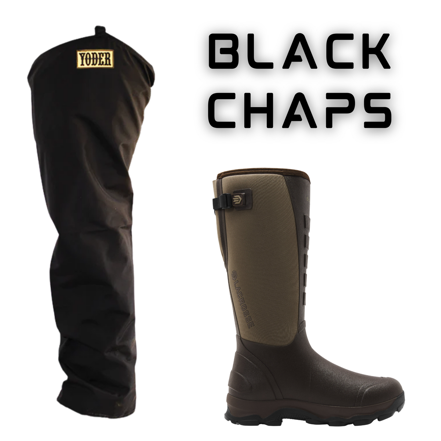 Lacrosse Alpha Lite II Boots with Black Yoder Chaps