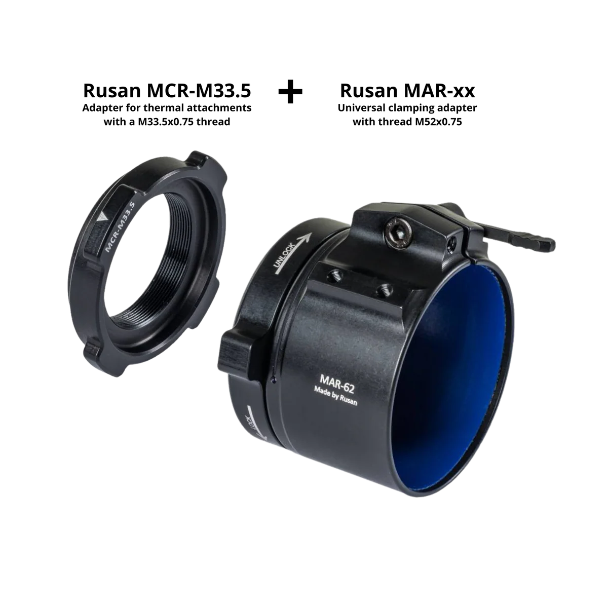 Rusan MAR Quick Release Bell- Mount Adapter for Thermal Clip-On + Connector